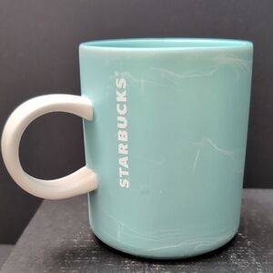 Starbucks 2019,12oz Spring Teal Marble Design Coffee Mug.